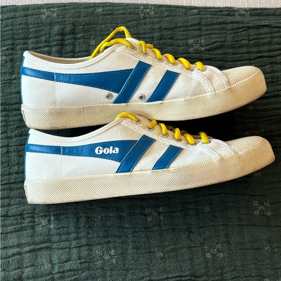 Gola Canvas Sneakers with Blue and Yellow Accents - Picture 2 of 6